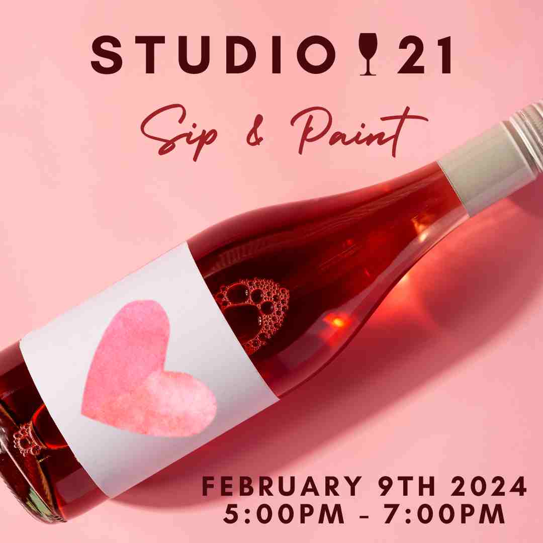 Studio 21 Sip & Paint Valentines Day Wine Bottles Ella Sharp Museum